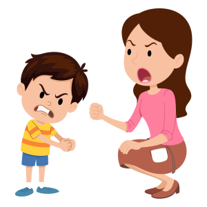 angry mum & kid