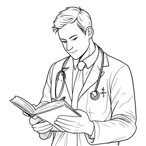 doctor reading book